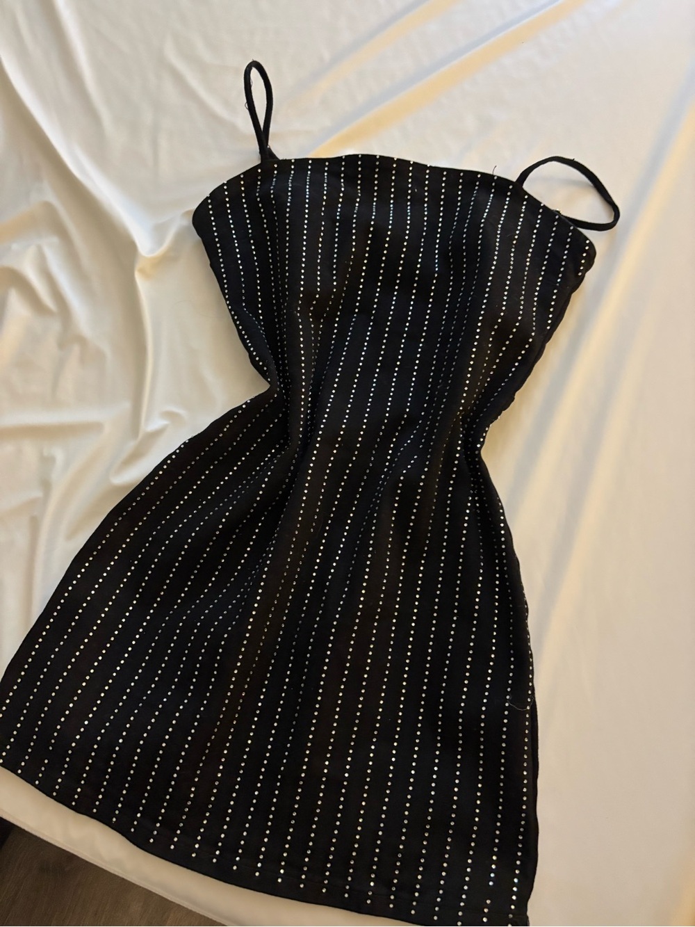 Forever 21 Black Studded Spaghetti Strap Mini Dress